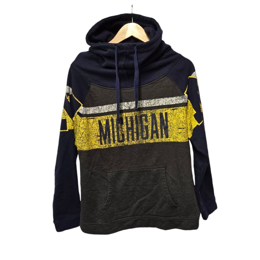 Rivalry Threads 91 Michigan Wolverines Funnel Neck Hoodie Size XL